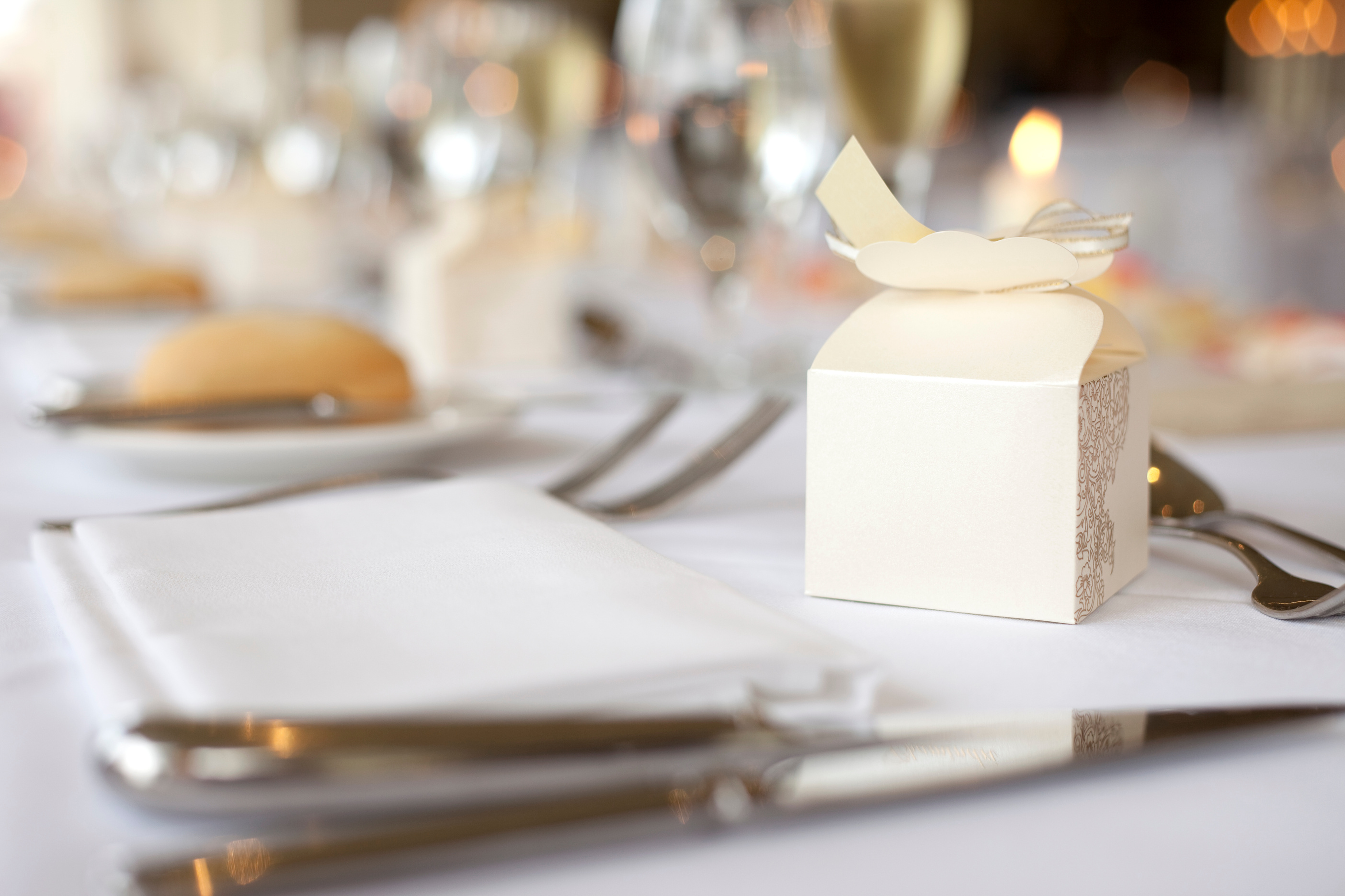 Gift box on wedding table
